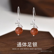 Ear Classy Silver Series Ear Rush s999 Chinese Style Hook Clover Niche Design Female Jewelry Pure El