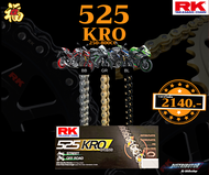 โซ่ RK 525 KRO o-ring 120ข้อ มีให้เลือกหลากหลายสี RK Takasago โซ่ทอง โซ่ดำหมุดทอง โซ่คุณภาพจากญี่ปุ่