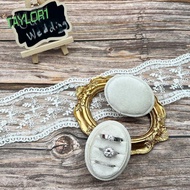 TAYLOR1 Velvet Ring Box, Velvet Material 2 Slots/3 Slots Three Ring Box, Ring Holder Oval Shape Hand