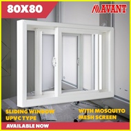 ♞,♘,♙Unplasticized Polyvinyl Chloride 80x80 sliding window Good quality with Mosquito mesh screen