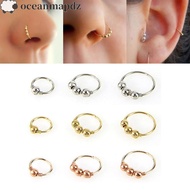 OCEANMAPDZ Nose Ring Ear Cuff Retro Nostril Hoop Eyebrow Cartilage Helix Hoop Stud Round Beads