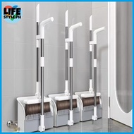 【LS】Foldable Broom Dustpan Set Household Floor Cleaning Set Rotating Broom With Dustpan Magnetic
