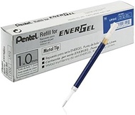 Pentel EnerGel Liquid Gel Pen 1.0, Metal Tip, Blue Ink, BL60, Box of 12