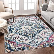 Well Woven Adeline Bohemian Vintage Medallion Blue Multicolor Area Rug 5x7 (5'3" x 7'3")