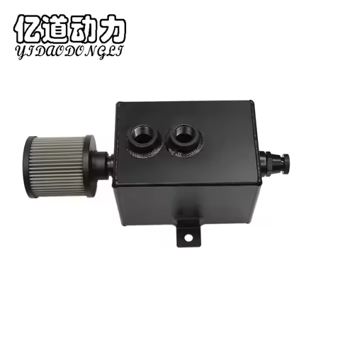 Universal Car 1/2/3L Aluminum Oil Catch Can Tank Fuel Tank With Breather & Filter Drain