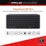 Keychron B1 Pro 77 Key Wireless Scissor Ultra-Slim Wireless Keyboard - Space Grey / Blosson Pink / I