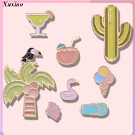 Summer Style Enamel Brooch Shell Coconut Tree Ice Cream Backpack Badge As A Clothing Gift for Friends