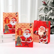 Cartoon Cute Santa Claus Loot Bags With Handle Merry Christmas Paper Bag Christmas Gift Bag Packaging Cookie Candy Bag 2023 Xmas Decor Christmas Decorations For Home Happy New Year
