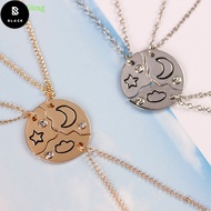 BL 3/4 Piece Set Best Friends Friendship Necklace Sun Moon Cloud Star Inlaid Rhinestone Stitching Ne