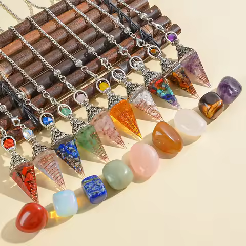 2pcs Chakra Crystal Spirit Pendant Set - Used for Divination, Mining, Spiritual Healing, Spiritual T