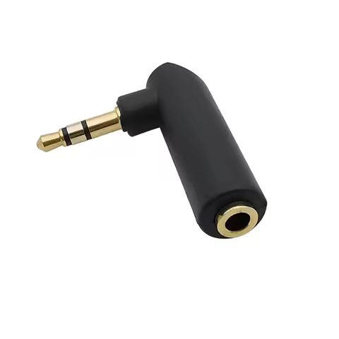 1Pcs Gold-plated Connector 3.5 Jack Right Angle Female to 3.5mm 3 Pole Male Audio Stereo Plug L Shap