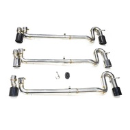 1 Set Carbon Fiber Car Exhaust Tip For VW CC Double Out Muffler Tip Stainless Steel Exhaust Tip Nozz