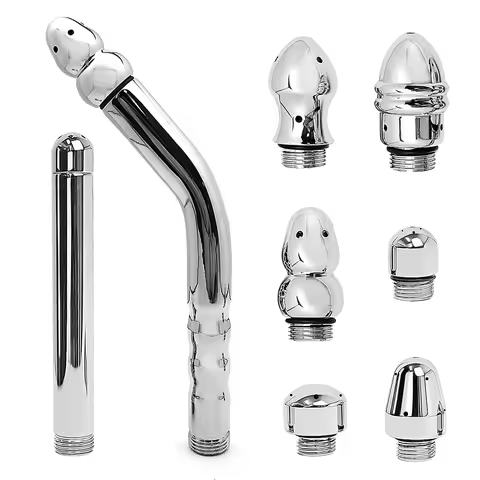 1set Clean the butt plug Curved three-end stainless steel appliances Anal plug vaginal anal cleaning