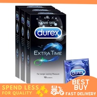 (Local Seller) Durex Extra Time Condoms (10 pcs/box) Lubricant for long lasting Tahan Lama Time Dela