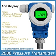 2088 LCD Display Pressure Transmitter RS485 Output -1-0-1000bar Water Air Oil Liquid Pressure Sensor