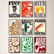 Vintage Style Espresso Martini Beer Gin Wine Drink Poster Bedroom Bedside Wall Decor Living Room Ent