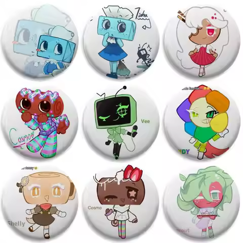 D-Dandys World Pebble Sprout Badges Round Exquisite Badge Brooches Creative Pins For Clothes Hat Bac