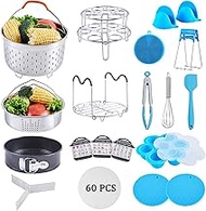 Accessories for Instant Pot 6,8 Qt, 21 Pcs Pressure Cooker Accessories Set, Steamer Basket, Springform Pan, Parchment Papers, Egg Beater, Silicone Egg Bites Mold.