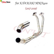 Motorcycle 8 Exhaust Middle Slip On Full System k Pipe For KAWASAKI Ninja 400 250 300 EX400 Z400