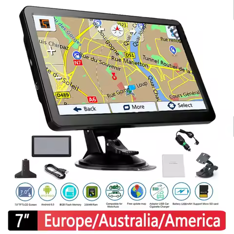 7 Inch HD Car GPS Navigation Touch Screen Car GPS Navigator FM Transmitter 256MB+8G Europe Australia