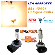 881, h27 LTA APPROVED  4300k Halogen bulbs headlight / foglight -kia- Hyundai -Chevrolet