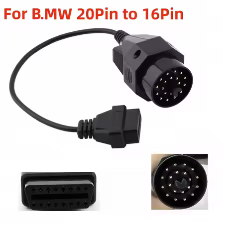 For B.MW 20pin OBD II OBD Adapter for B.MW 20 PIN to OBD2 16 PIN Female Connector e36 e39 X5 Z3