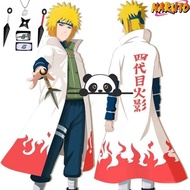 【Ready Stock】 Naruto Fourth Hokage Cloak Yondaime Minato Namikaze Cosplay Costume for Adult Kids