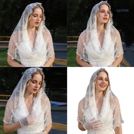 【CH】 Modern Lace Hijab Veil For Church Prayer Tulle Head Veil Elegant Women Mantilla