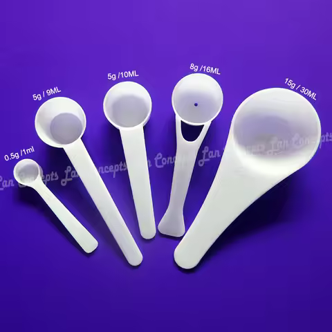 50pcs/lot Measuring Plastic Scoop PP Measure Spoon 0.5g 1ml 5g 9m 10ML 6g 13ml 8g 16ml 15g 30ml for 