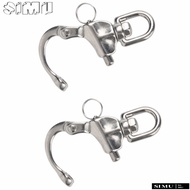 SIMULR 2Pcs Quick Release Shackle, Small Bail Silver Snap Shackle, Durable Stainless Steel Swivel Sh