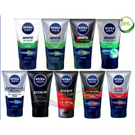 Nivea Men Face Wash Cleanser Scrub Foam 100ml Pencuci Pembersih Muka Lelaki