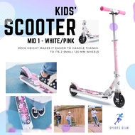 OXELO สกู๊ตเตอร์สำหรับเด็ก ผู้หญิงรุ่น Mid 1 (สีขาว/ชมพู) ( Mid 1 Kids' Scooter - White/Pink ) ล้อสกู๊ตเตอร์ อุปกรณ์สกู๊ตเตอร์ สกู๊ตเตอร์ Scooter สกูตเตอร์ 2 ล้อ