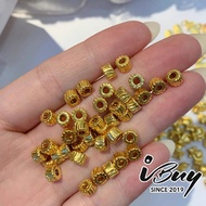 IBUY 999 Gold Straight-lined Spacer Beads 直纹隔珠 (2PCS) 24K (999)