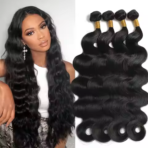 Body Wave Bundles Human Hair Brazilian Weaving 12A 1/3 /4 Bundles Deal Virgin Hair 8-28Inch Natural 