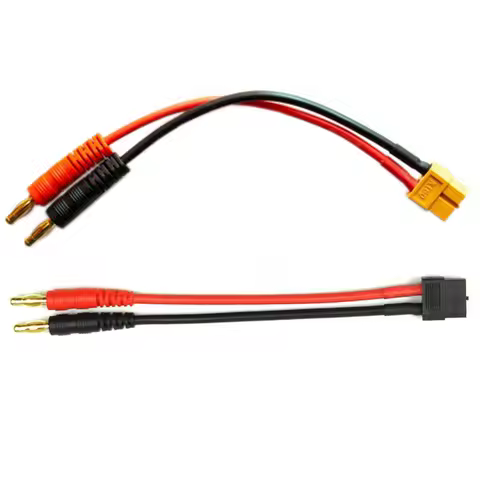 2Pcs XT60 Female Plug to 4.0mm Male Banana Connector Adapter Charge Cable Lead Wire 14awg 15cm/30cm 