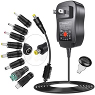 SoulBay 24W Universal AC/DC Adapter 12V 9V 7.5V 6V 5V 4.5V 3V Regulated Switching Power Supply with