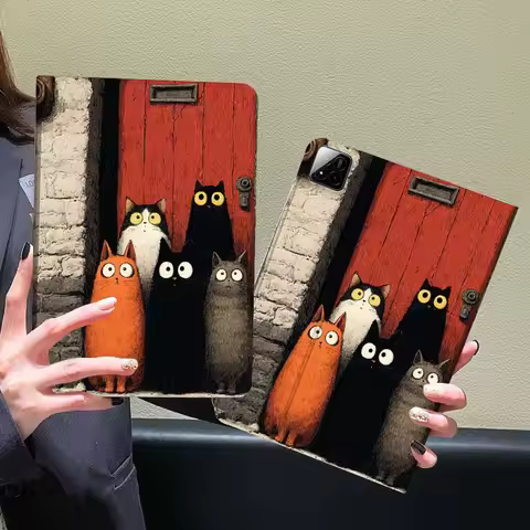 Cartoon Five Cats Group Tablet Case For Xiaomi Redmi Mi Pad 5 6 6s 7 SE Pro Max Ultra 12.4 12.5 14 i