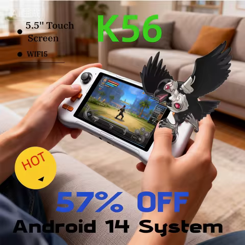 KINHANK K56 Portable Game Console 5000mAh Android 14 Supports 50 Emulators WiFi Hot Sale 5.5-Inch To
