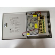 DC 12V 9 CHANNEL CCTV POWER SUPPLY METAL CASING DISTRIBUTOR SWITCHING With Fused