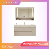 Rabdoge Bathroom Ceramic Seamless Basin Cabinet With Smart LED Mirror Cabinet