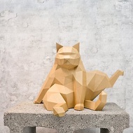 DIY手作3D紙模型擺飾 肥貓系列 -抬腿貓 &amp; 小小抬腿貓 (4色可選)