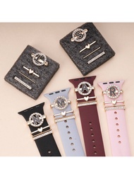4pcs/ Set Of Round Letter Watches Strap Decorative Gifts For Family And Friends As Meaningful Souven