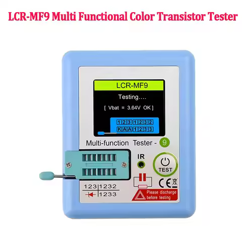 LCR-MF9 Multifu Color Screen Transistor Tester Diode Triode Capacitance Meter LCR ESR Meter NPN PNP 
