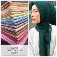 Tudung Raya Bawal batu Tabur kain cotton voil Bidang 45 hijab