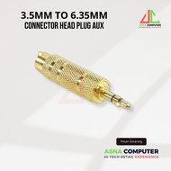 Converter Jack 3.5mm to 6.35mm Aux Audio Mixer Connector Head Connector