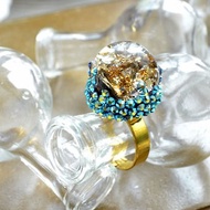 TIMBEE LO 金箔玻璃球戒指 施華洛幻彩水晶裝飾設計 魔法球
