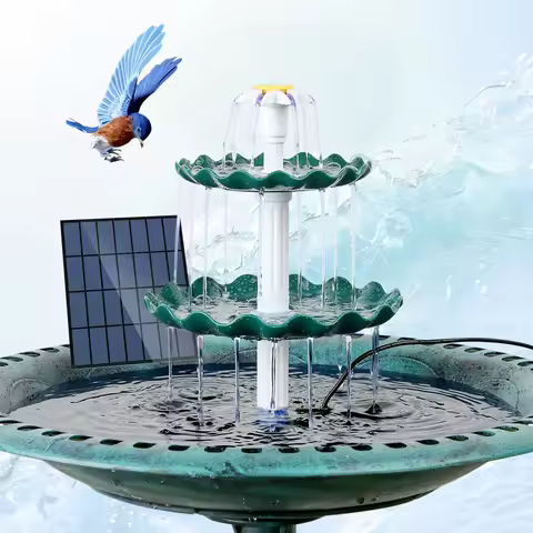 1W-1.4W IPX8 Solar Fountain, Solar Fountain Bird Bath Pump, Independent Portable Floating Solar Foun