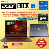 #AN149 USED ACER SHADOW SH16-72 Gaming Laptop intel Core i7-14650HX 16GB 1TB SSD 16" 2K Nvidia RTX40
