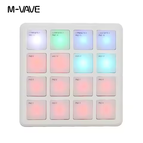 M-VAVE SK-16 SMC-PAD Pocket Pad Portable Wireless MIDI Controller 16 Pads Suitable Percussion Keyboa