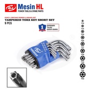 H&L 9 PCS Short TORX SET (HHTT0004) Short Star Key/ Hole Tampered Torx Key Short/